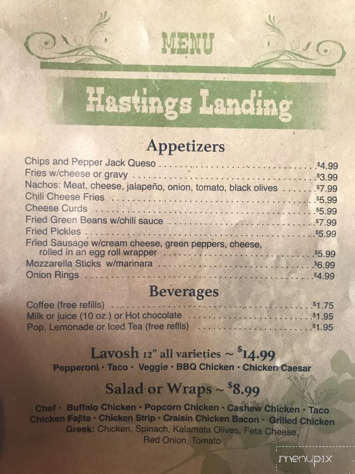 Hastings Landing - Drayton, ND menu_pic
