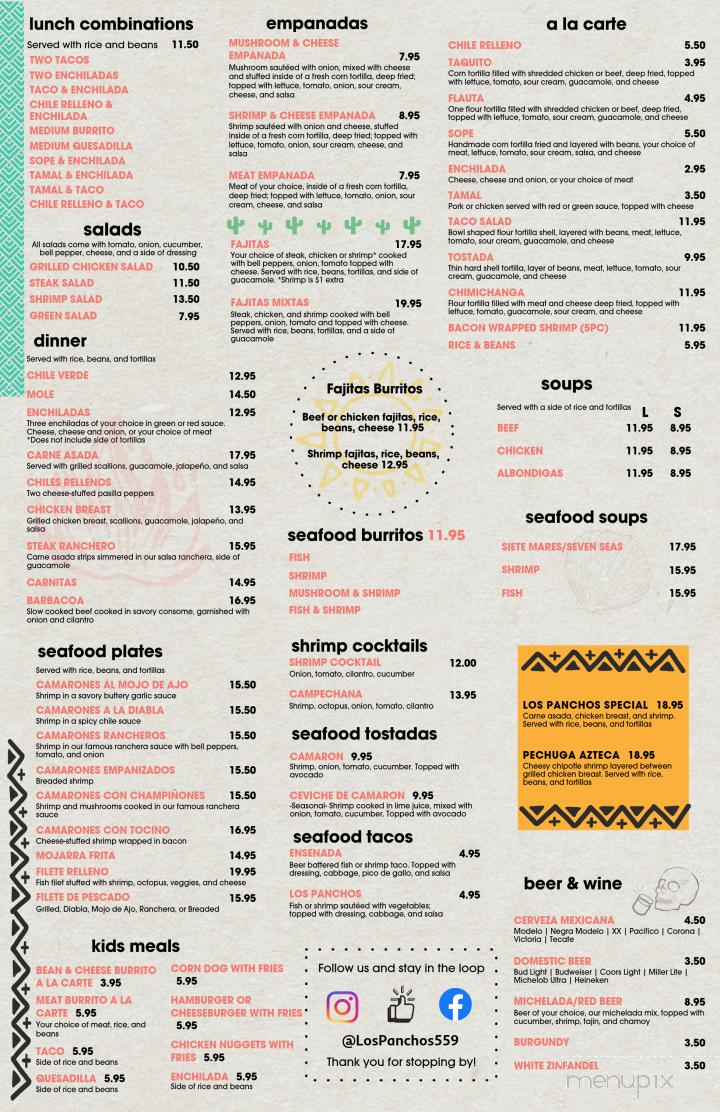 Los Panchos - Exeter, CA menu_pic