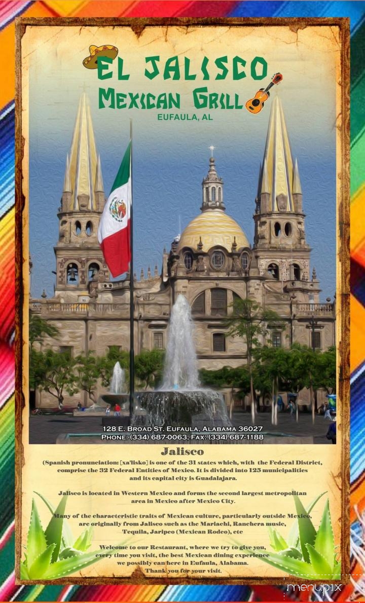 El Jalisco Mexican Grill - Eufaula, AL menu_pic