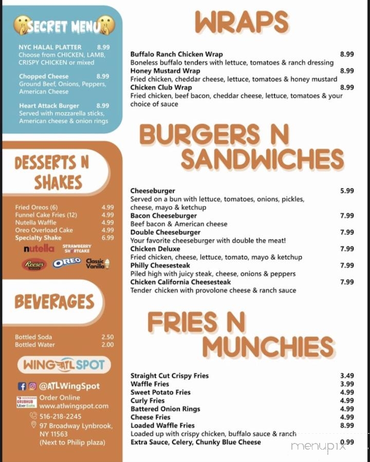ATL Wing Spot - Lynbrook, NY menu_pic