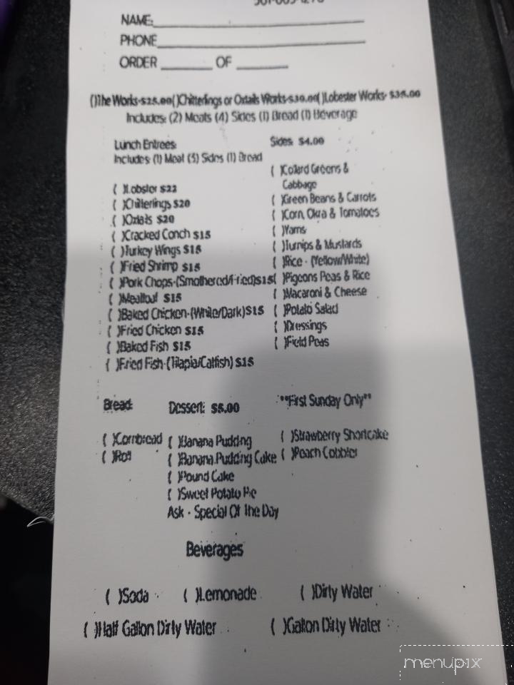 Cooking From The Heart - Riviera Beach, FL menu_pic