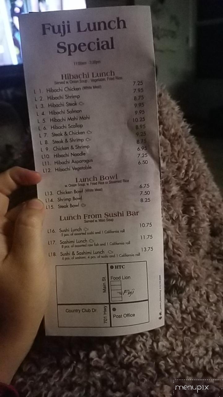 Fuji Hibachi Sushi - Conway, SC menu_pic