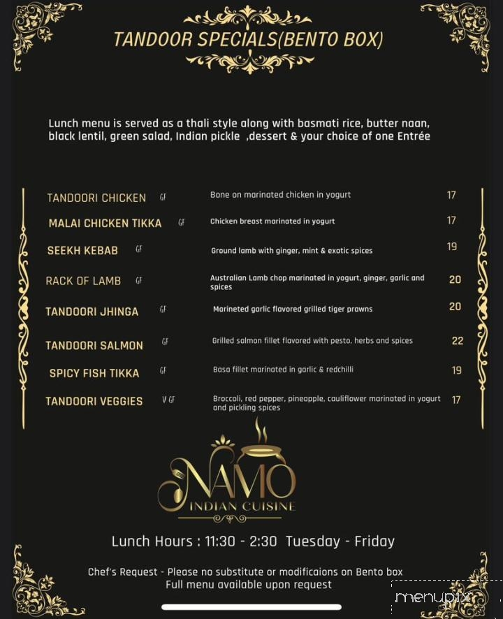 Namo Indian Cuisine - Concord, CA menu_pic