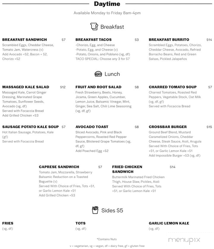 Crossbar - New York, NY menu_pic