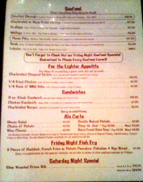 Shady Sue's - Rhinelander, WI menu_pic