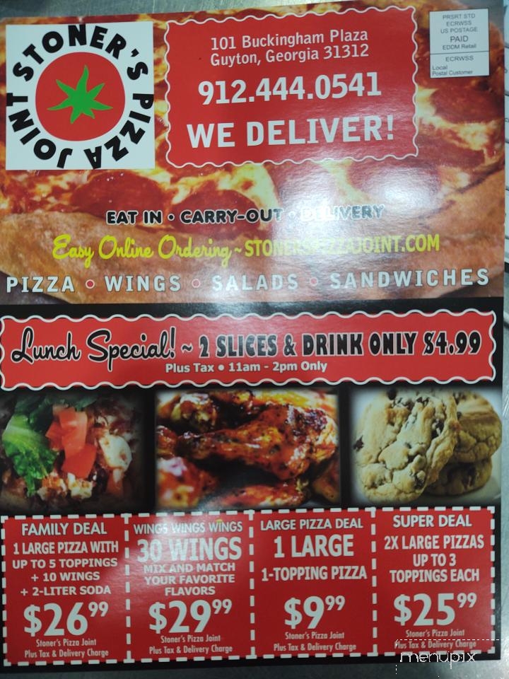 Stoner's Pizza Joint - Guyton, GA menu_pic