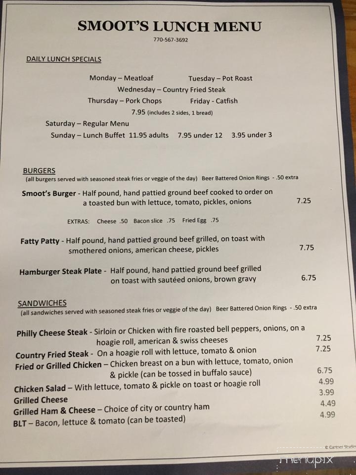 Smoot's - Zebulon, GA menu_pic