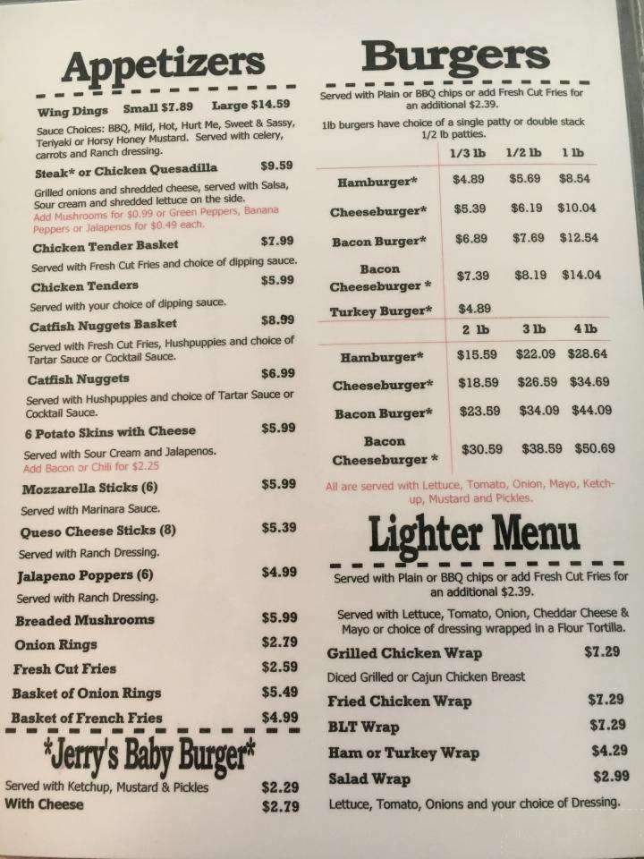 Jerrys Burger Spot - Prince George, VA menu_pic