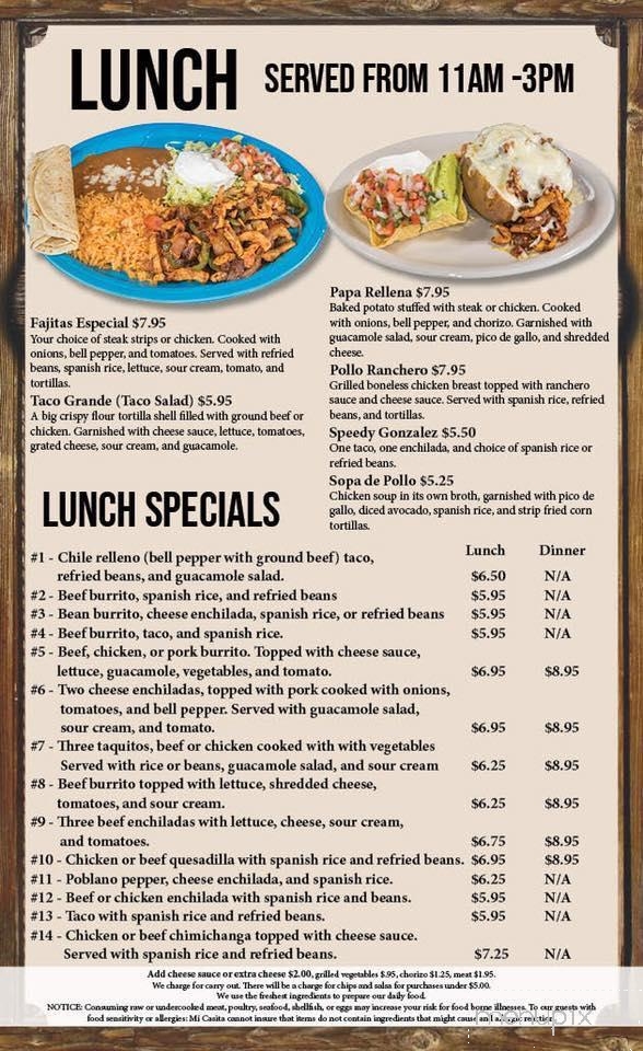 Mi Casita Mexican Restaurant - Glencoe, AL menu_pic
