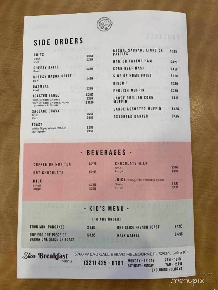 Slices Pizza - Melbourne, FL menu_pic