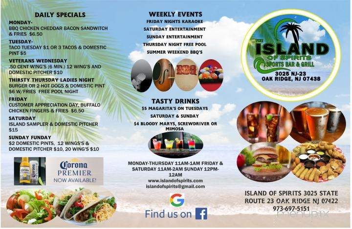 Island of Spirits - Oak Ridge, NJ menu_pic