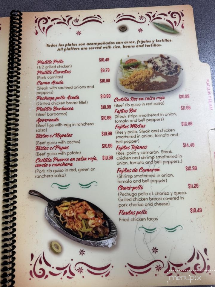 Tortilleria Rosita - Sanford, NC menu_pic