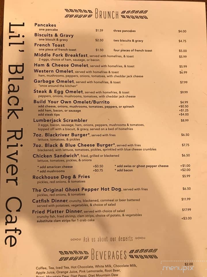 Li'l Black River Cafe - Grandin, MO menu_pic