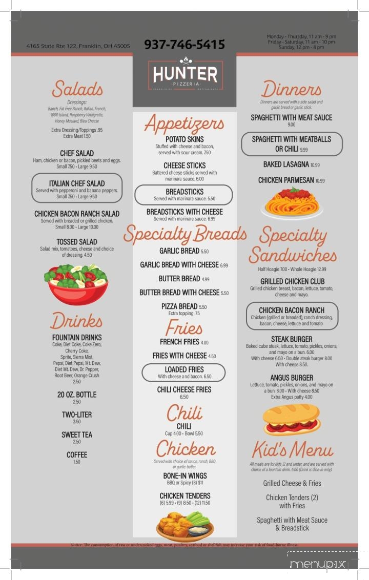 Hunter's Pizzaria - Franklin, OH menu_pic