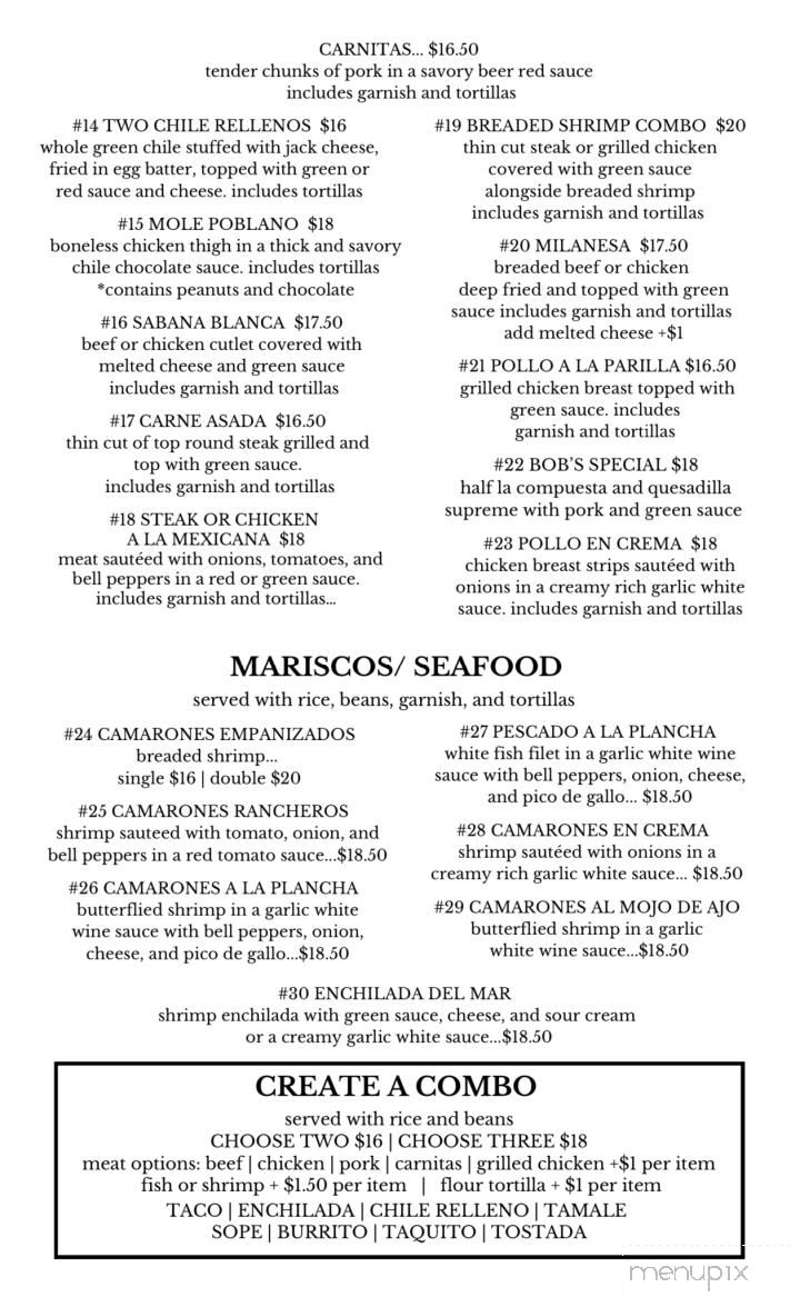 Cocina Michoacana 2 - Sonora, CA menu_pic