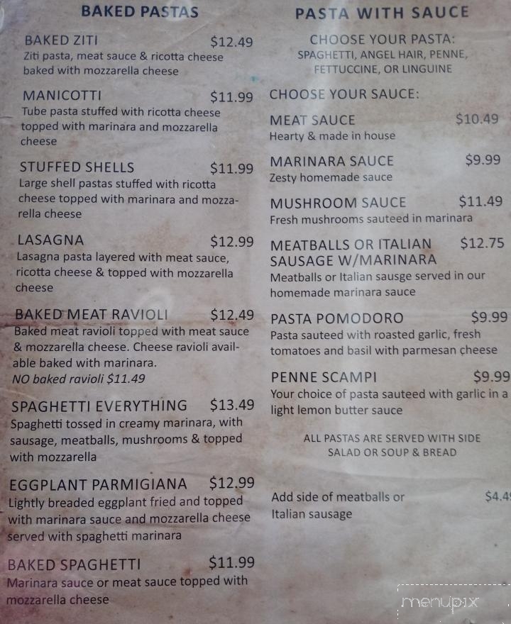 Valerio's Italian Restaurant - Burlington, NC menu_pic
