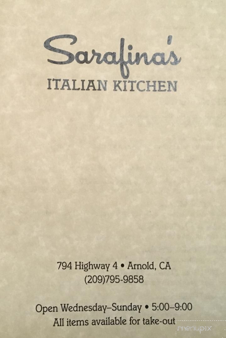 Sarafina's Italian Kitchen - Arnold, CA