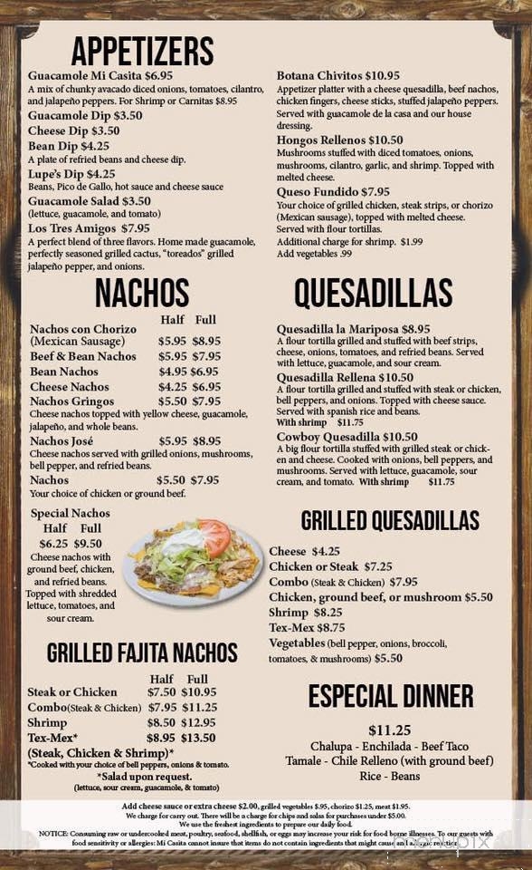 Mi Casita Mexican Restaurant - Glencoe, AL menu_pic