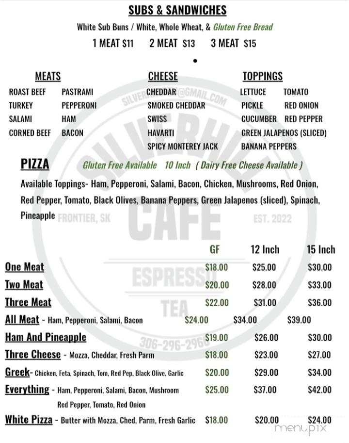 Silverhill Cafe - Frontier, SK menu_pic