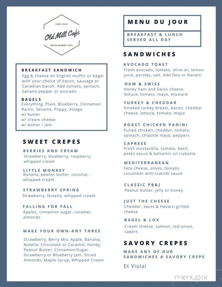 Old Mill Cafe - Ellicott City, MD menu_pic