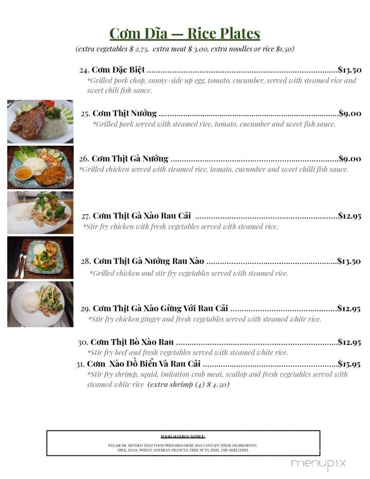 Saigon Kitchen - Burlington, VT menu_pic