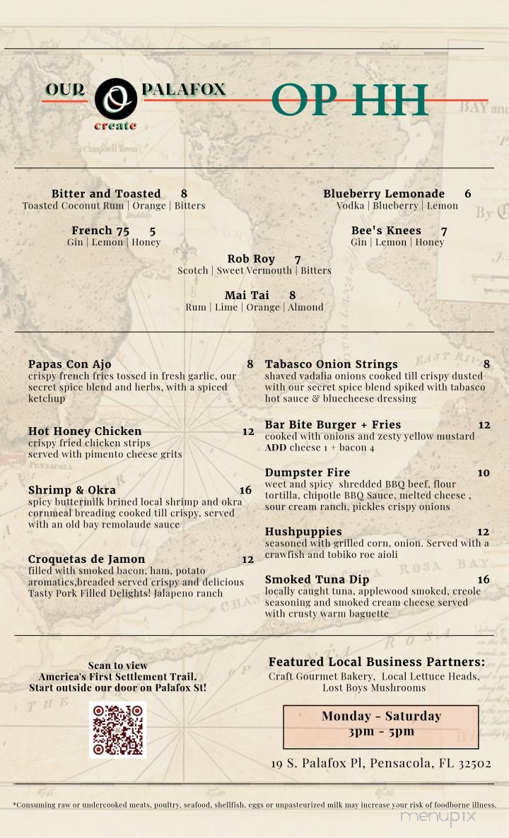 Our Palafox - Pensacola, FL menu_pic