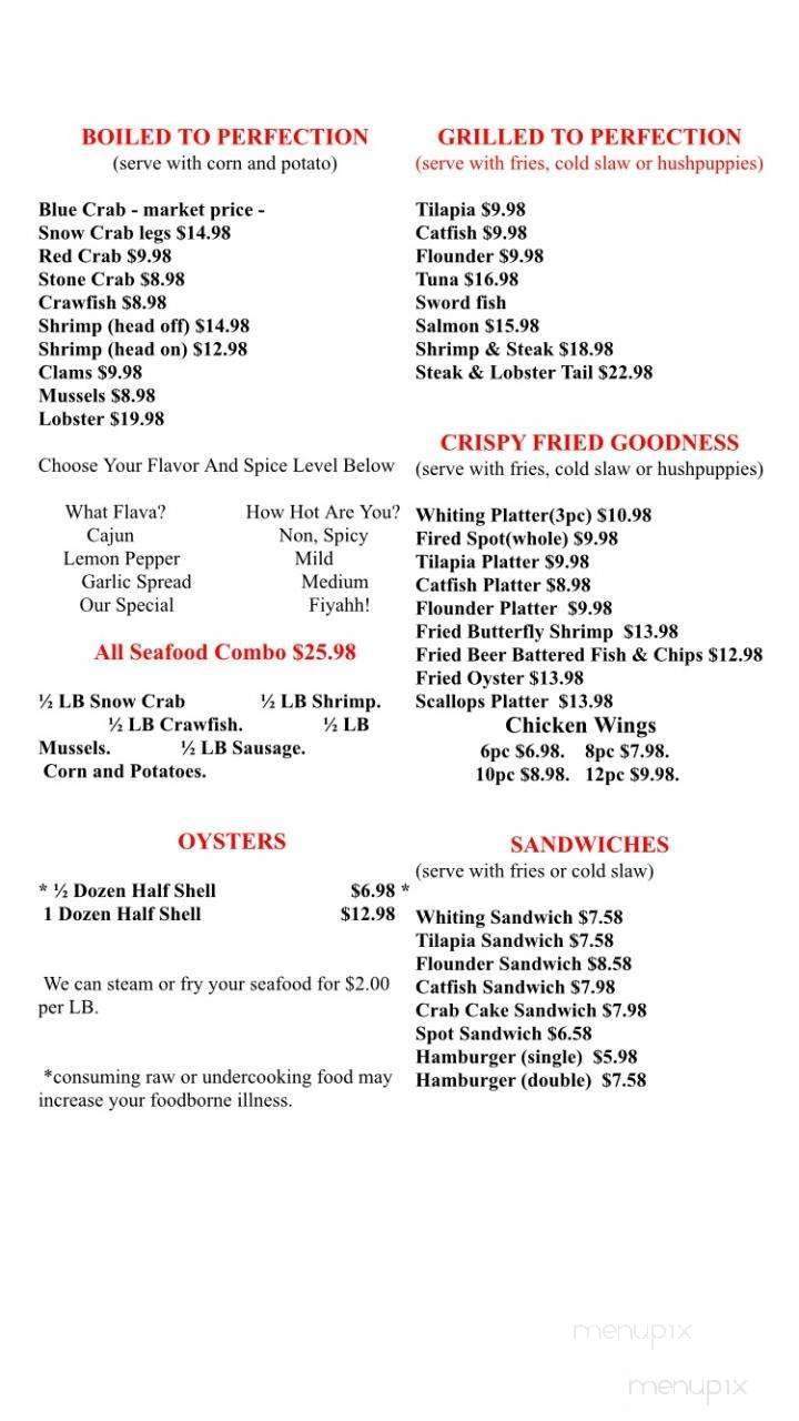 Menu of Tidewater Seafood in Norfolk, VA 23505
