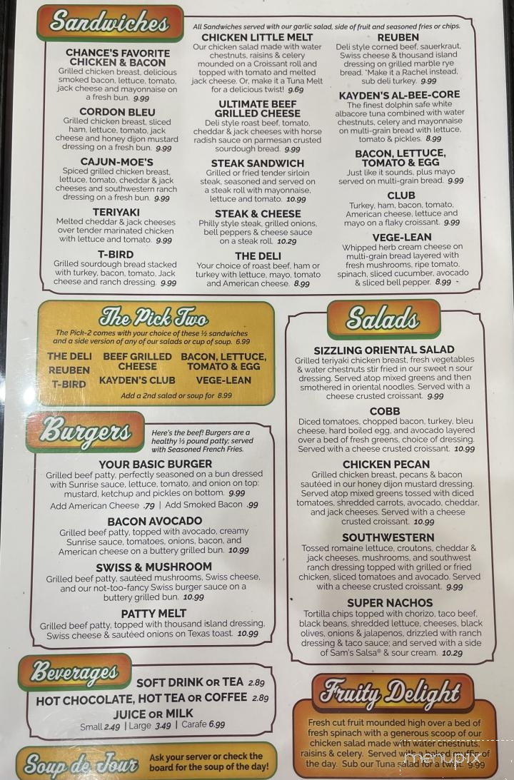 Sunrise Cafe - Tulsa, OK menu_pic