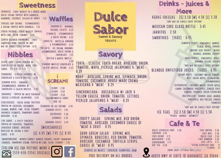 Dulce Sabor - Oakhurst, CA menu_pic