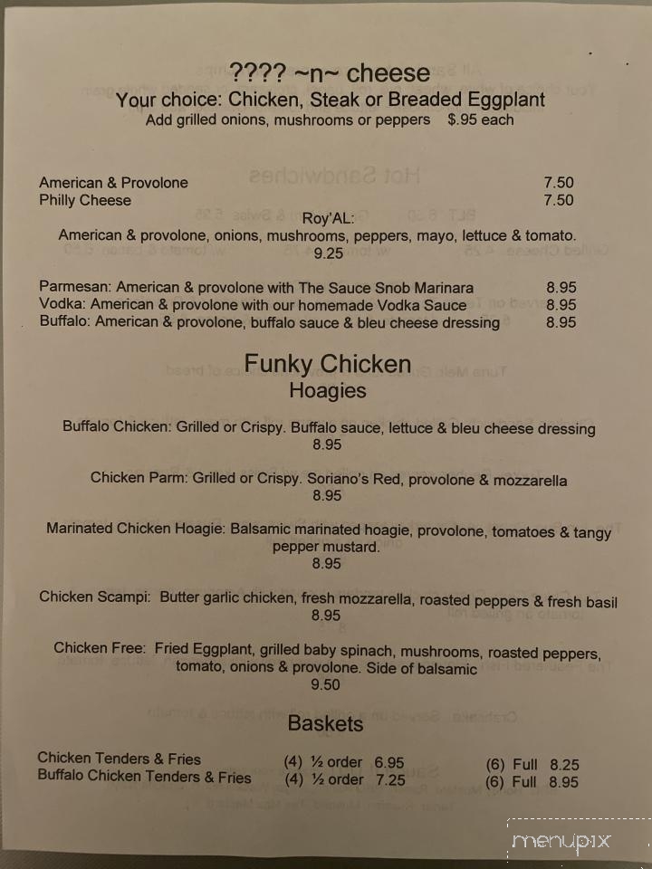 Cafe Soriano - Peckville, PA menu_pic