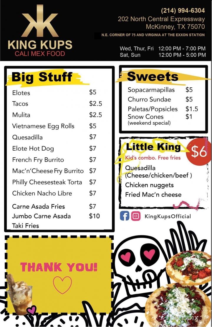 King Kups - McKinney, TX menu_pic