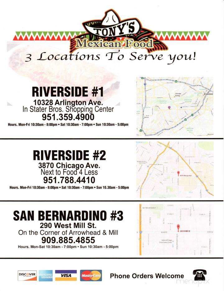 Tony's Mexican Food - San Bernardino, CA