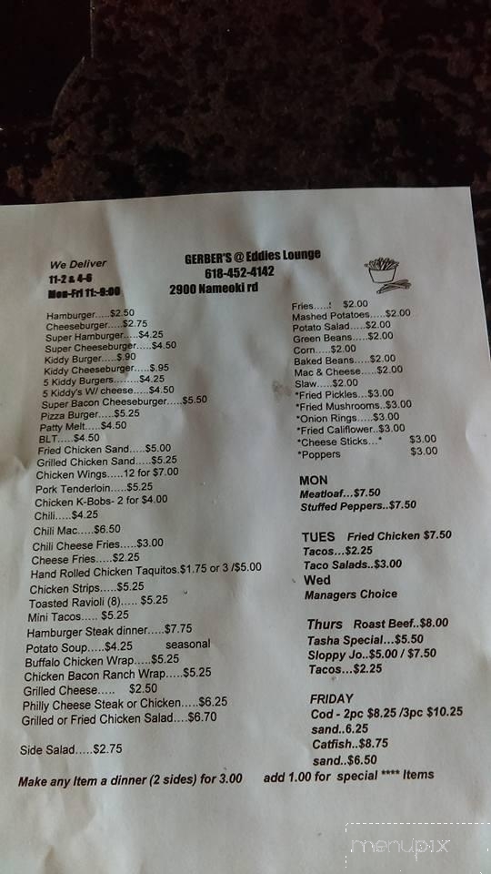 Eddie's Lounge - Granite City, IL menu_pic