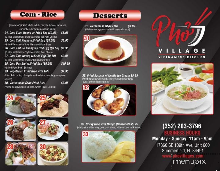 Pho Village - Summerfield, FL menu_pic