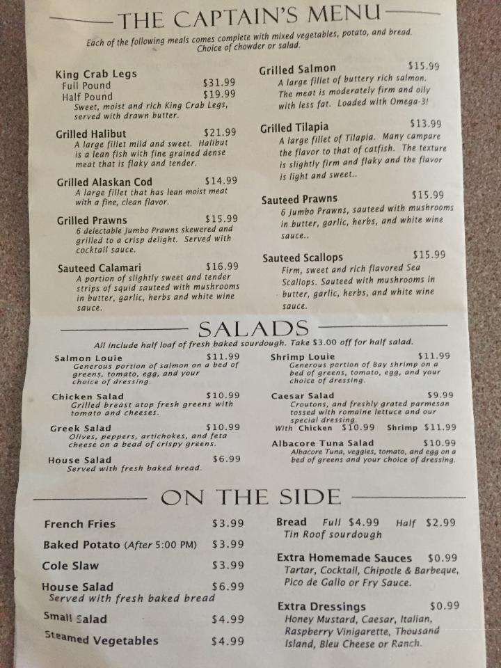 Pelicans Roost Chowder House - Paradise, CA menu_pic