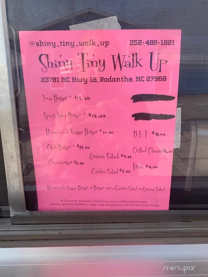 Shiny Tiny Walk Up - Rodanthe, NC menu_pic