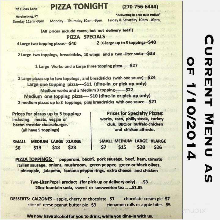 Pizza Tonight - Hardinsburg, KY