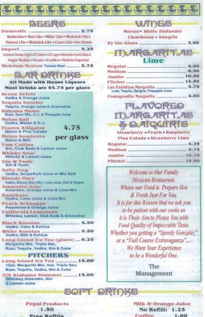 Las Palmas Family Mexican - Florence, SC menu_pic