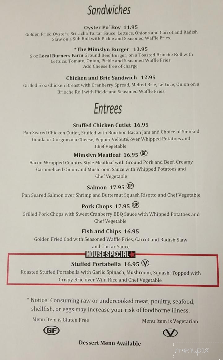 Circa '31 - Luray, VA menu_pic