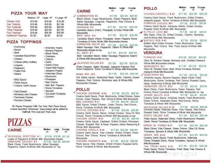 Pappa Georggeo Pizza - San Jose, CA menu_pic