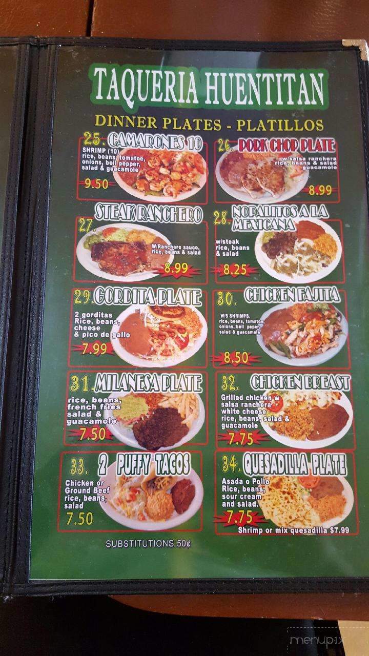 Taqueria Huentitan Jalisco #3 - San Antonio, TX menu_pic