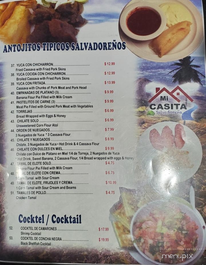 Mi Casita Salvadorena - Van Nuys, CA menu_pic