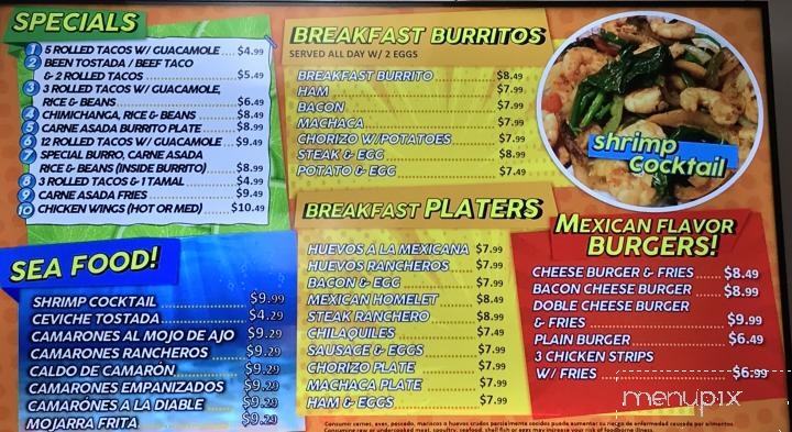 Mi Pueblito Mexican Food - Glendale, AZ menu_pic
