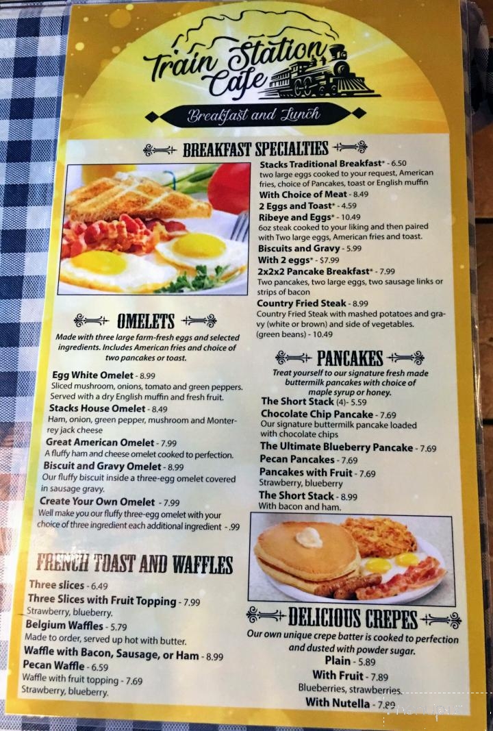 Menu of Train Station Cafe in Marion, IN 46952