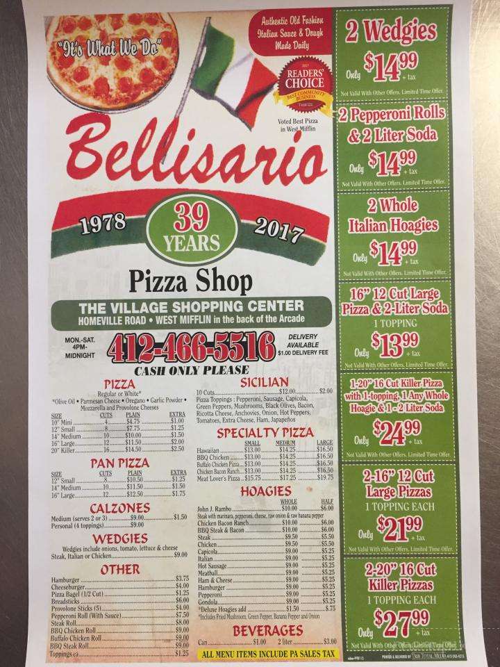 Bellisario Pizza Shop - West Mifflin, PA