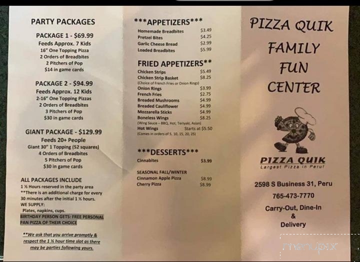 Pizza Quik - Peru, IN menu_pic