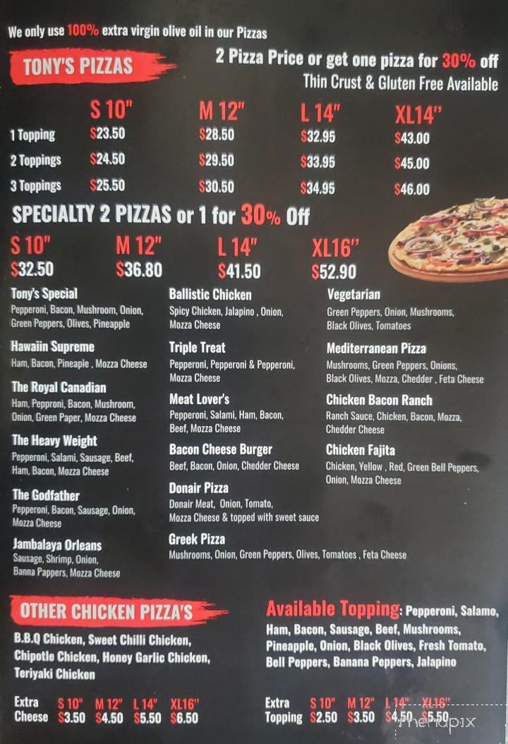 Tony's Pizza & Ribs - Wainwright, AB