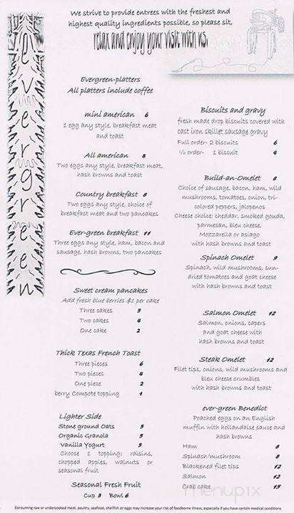 Ever-green - Rochester, IN menu_pic