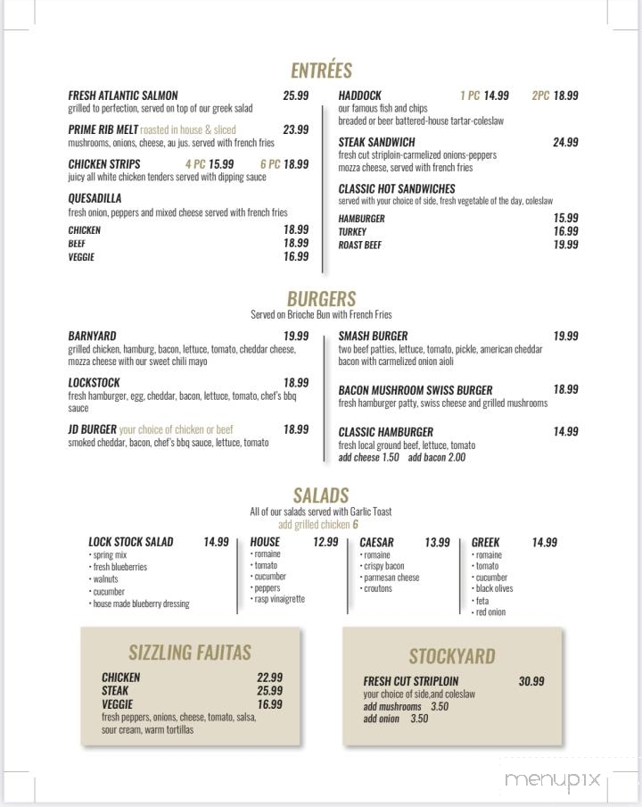 Lock Stock and Barrels - Saint John, NB menu_pic
