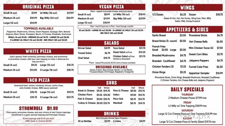 Billy's Restaurant & Pizzeria - New Alexandria, PA